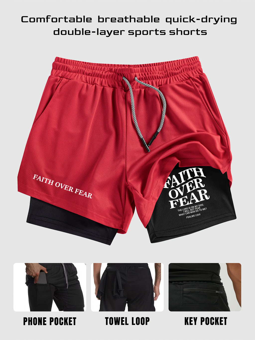Faith over Fear - Gym shorts