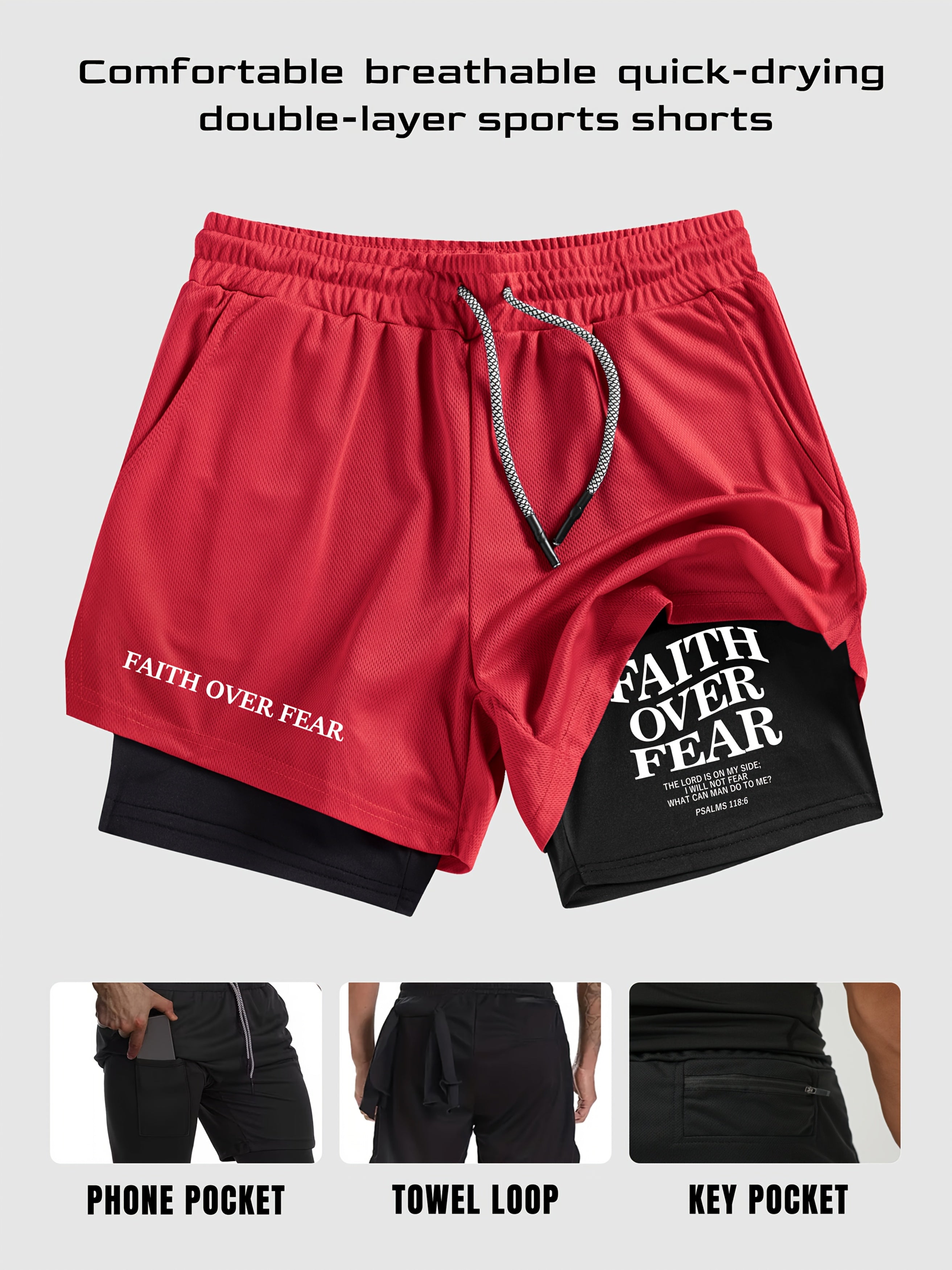Faith over Fear - Gym shorts