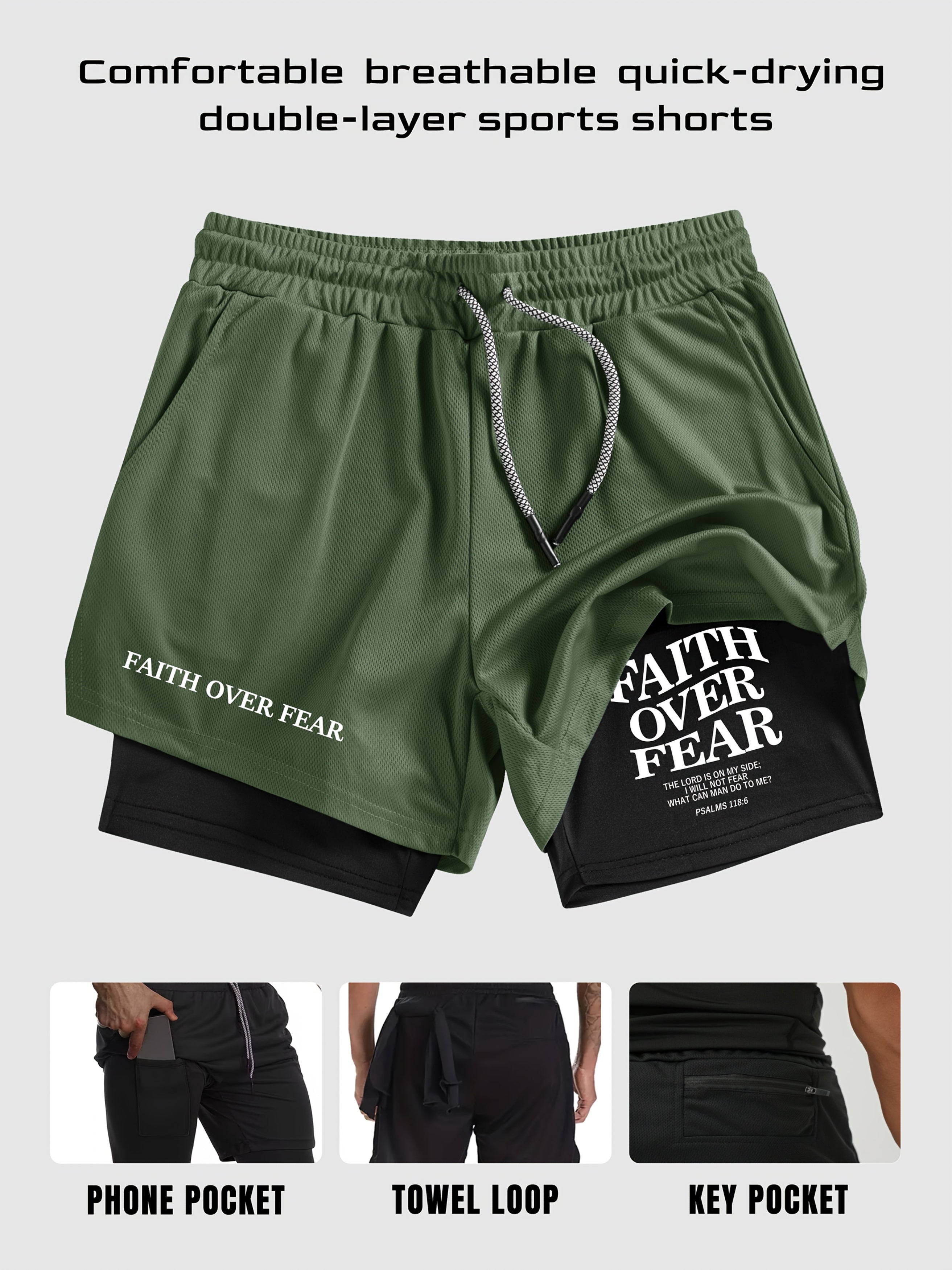Faith over Fear - Gym shorts