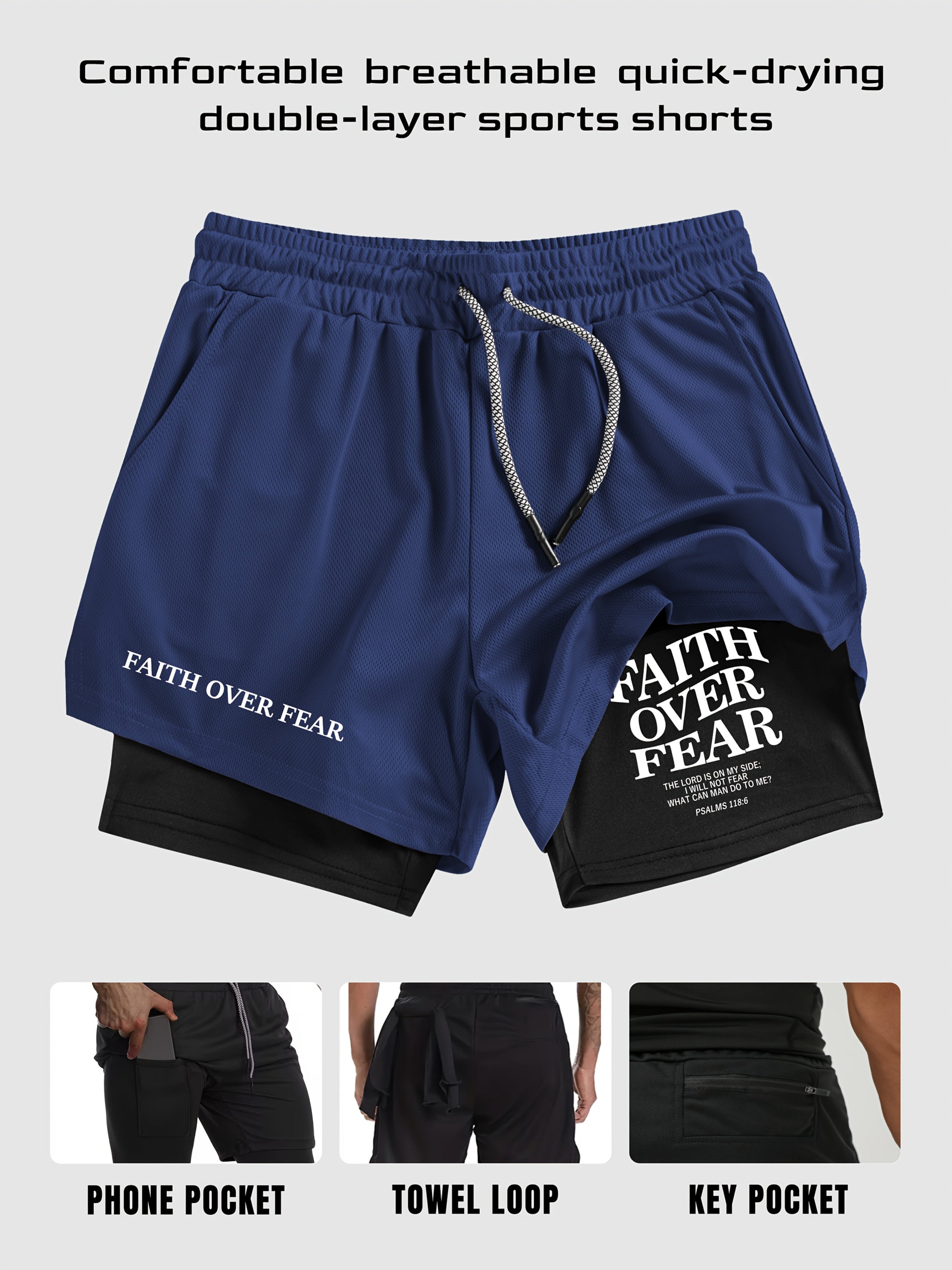 Faith over Fear - Gym shorts